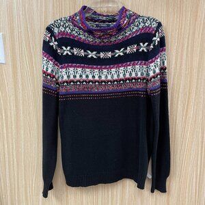 Chaps Black Fairisle sweater size medium